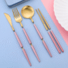 5pcs/set Portable gold Flatware Set