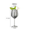 2Pcs Wine Glasses Stainless Steel Metal Wineglass